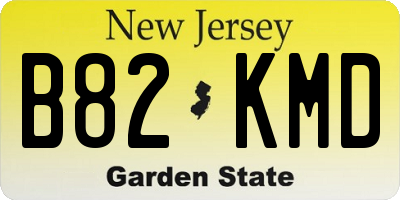 NJ license plate B82KMD