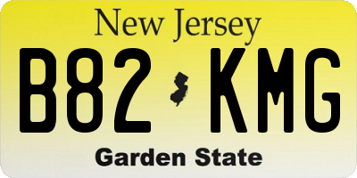 NJ license plate B82KMG