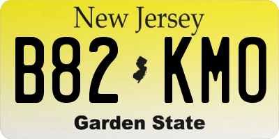NJ license plate B82KMO
