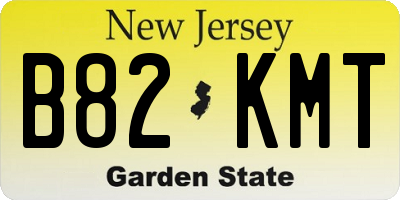 NJ license plate B82KMT