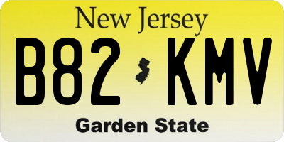 NJ license plate B82KMV