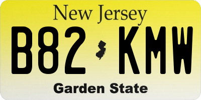 NJ license plate B82KMW