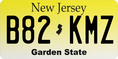 NJ license plate B82KMZ