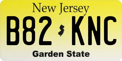 NJ license plate B82KNC