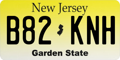 NJ license plate B82KNH