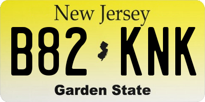 NJ license plate B82KNK