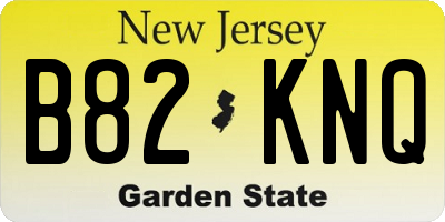 NJ license plate B82KNQ