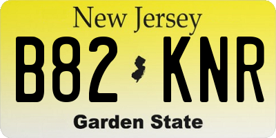 NJ license plate B82KNR