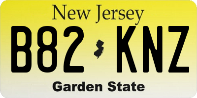 NJ license plate B82KNZ