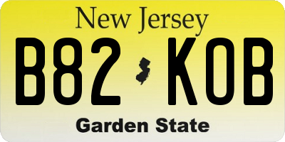 NJ license plate B82KOB