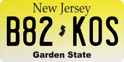 NJ license plate B82KOS