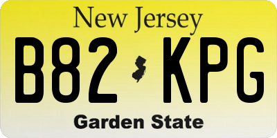 NJ license plate B82KPG