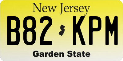 NJ license plate B82KPM