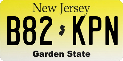 NJ license plate B82KPN
