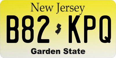 NJ license plate B82KPQ