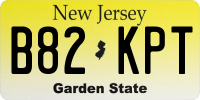 NJ license plate B82KPT