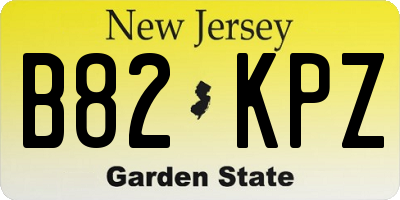 NJ license plate B82KPZ