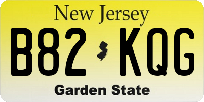 NJ license plate B82KQG