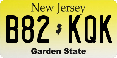 NJ license plate B82KQK