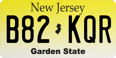 NJ license plate B82KQR
