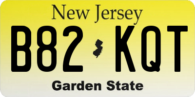 NJ license plate B82KQT