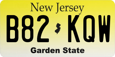 NJ license plate B82KQW