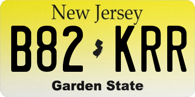 NJ license plate B82KRR