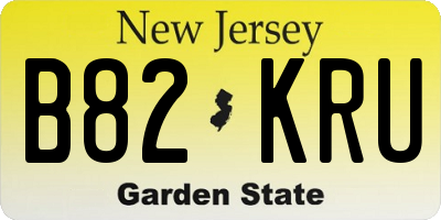 NJ license plate B82KRU