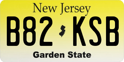 NJ license plate B82KSB