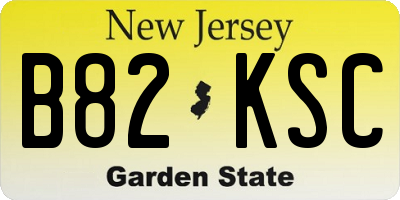 NJ license plate B82KSC
