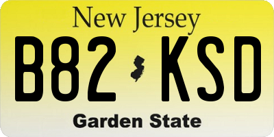 NJ license plate B82KSD