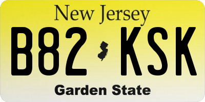 NJ license plate B82KSK