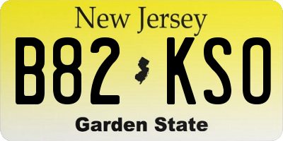 NJ license plate B82KSO
