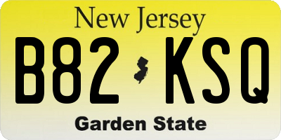 NJ license plate B82KSQ