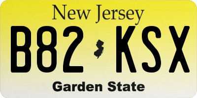 NJ license plate B82KSX