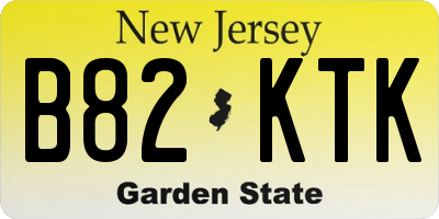 NJ license plate B82KTK