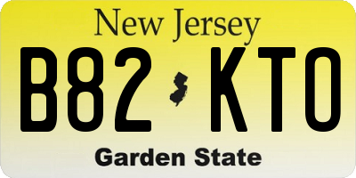 NJ license plate B82KTO