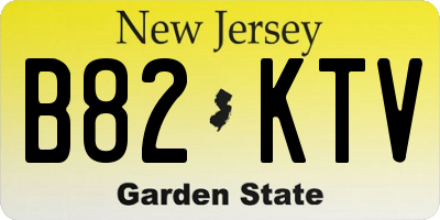 NJ license plate B82KTV