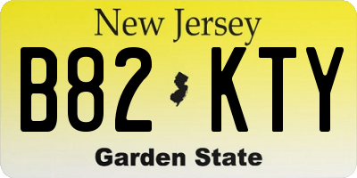 NJ license plate B82KTY