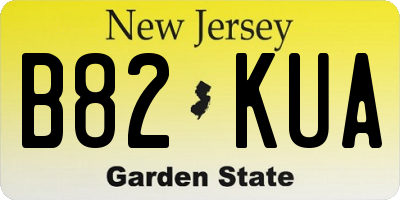 NJ license plate B82KUA