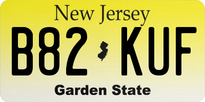 NJ license plate B82KUF