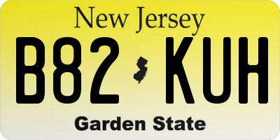 NJ license plate B82KUH