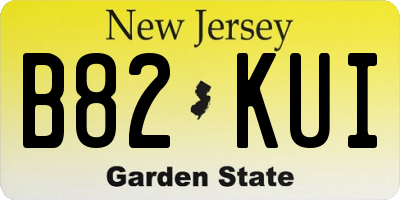 NJ license plate B82KUI