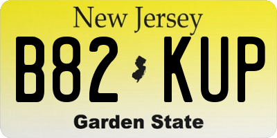 NJ license plate B82KUP