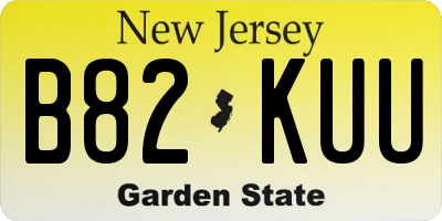 NJ license plate B82KUU