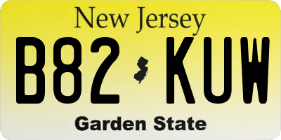 NJ license plate B82KUW