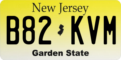 NJ license plate B82KVM