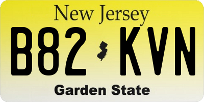 NJ license plate B82KVN