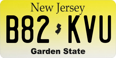 NJ license plate B82KVU