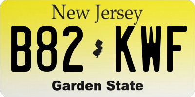 NJ license plate B82KWF